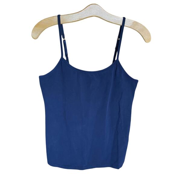 Vintage Ralph Lauren Blue Label Fitted Blue Camisole Top Y2K Large red pony - Picture 1 of 7